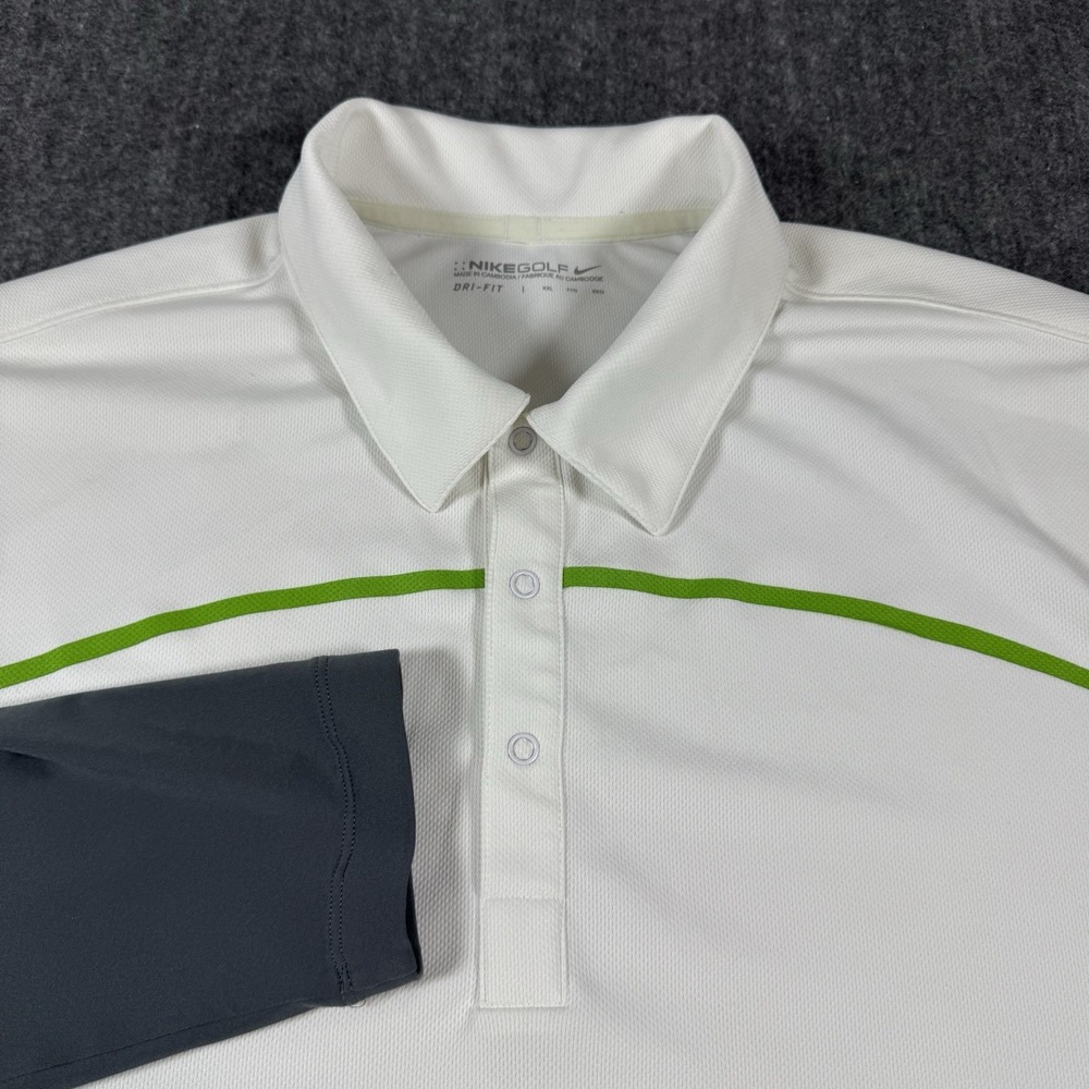 Nike Golf Men's XXL Dri-FIT  White Layered Golf Polo Shirt